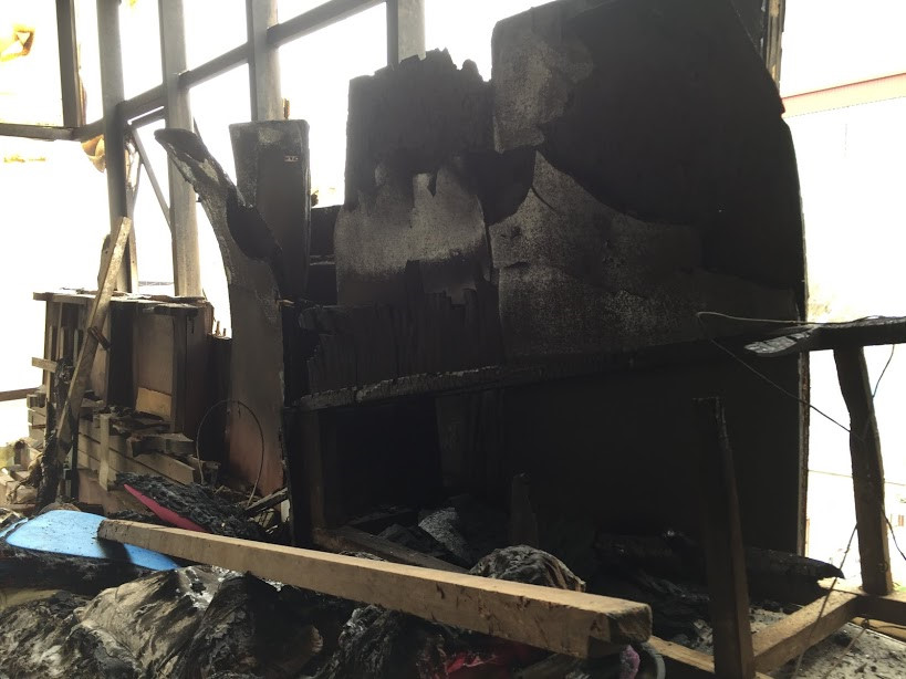 Hiện trường bên trong đám cháy trường mầm non Mặt Trời Vàng